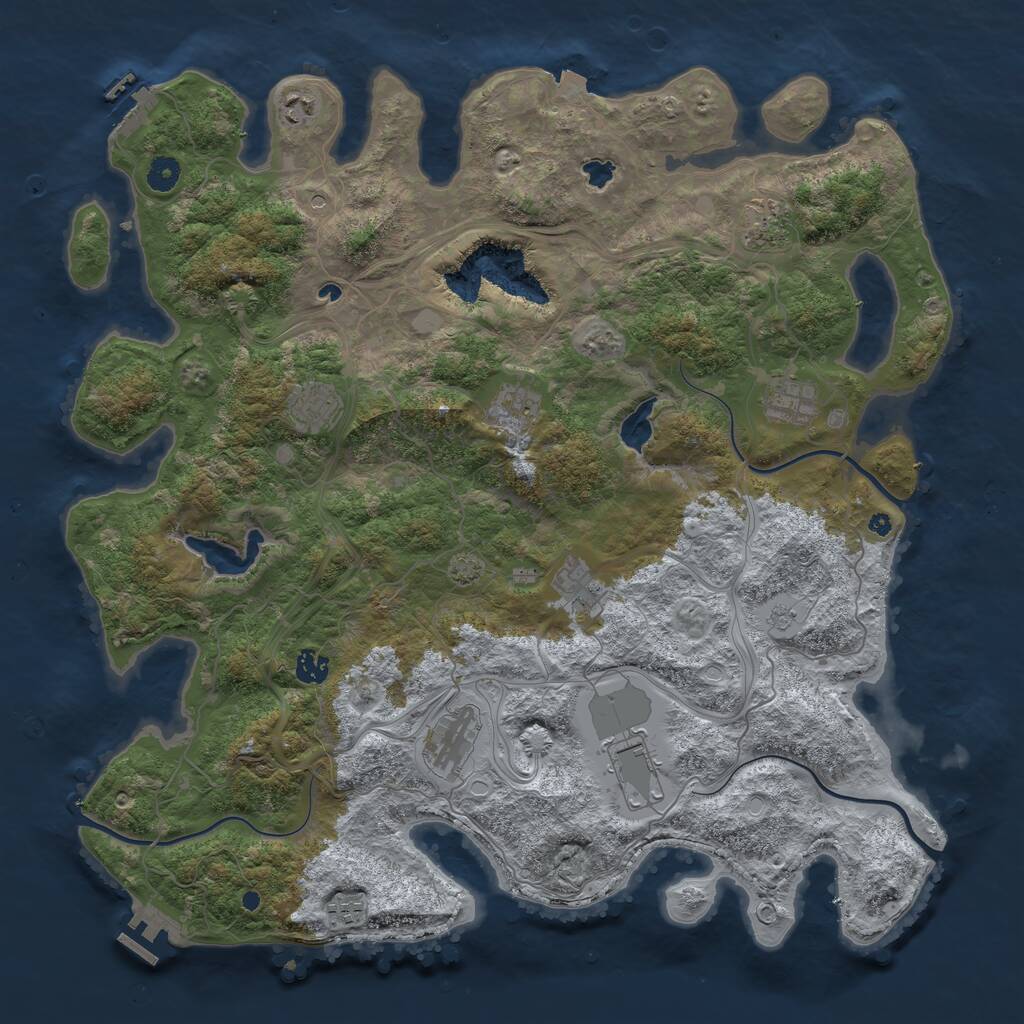 Rust Map: Procedural Map, Size: 4500, Seed: 1580191012, 16 Monuments