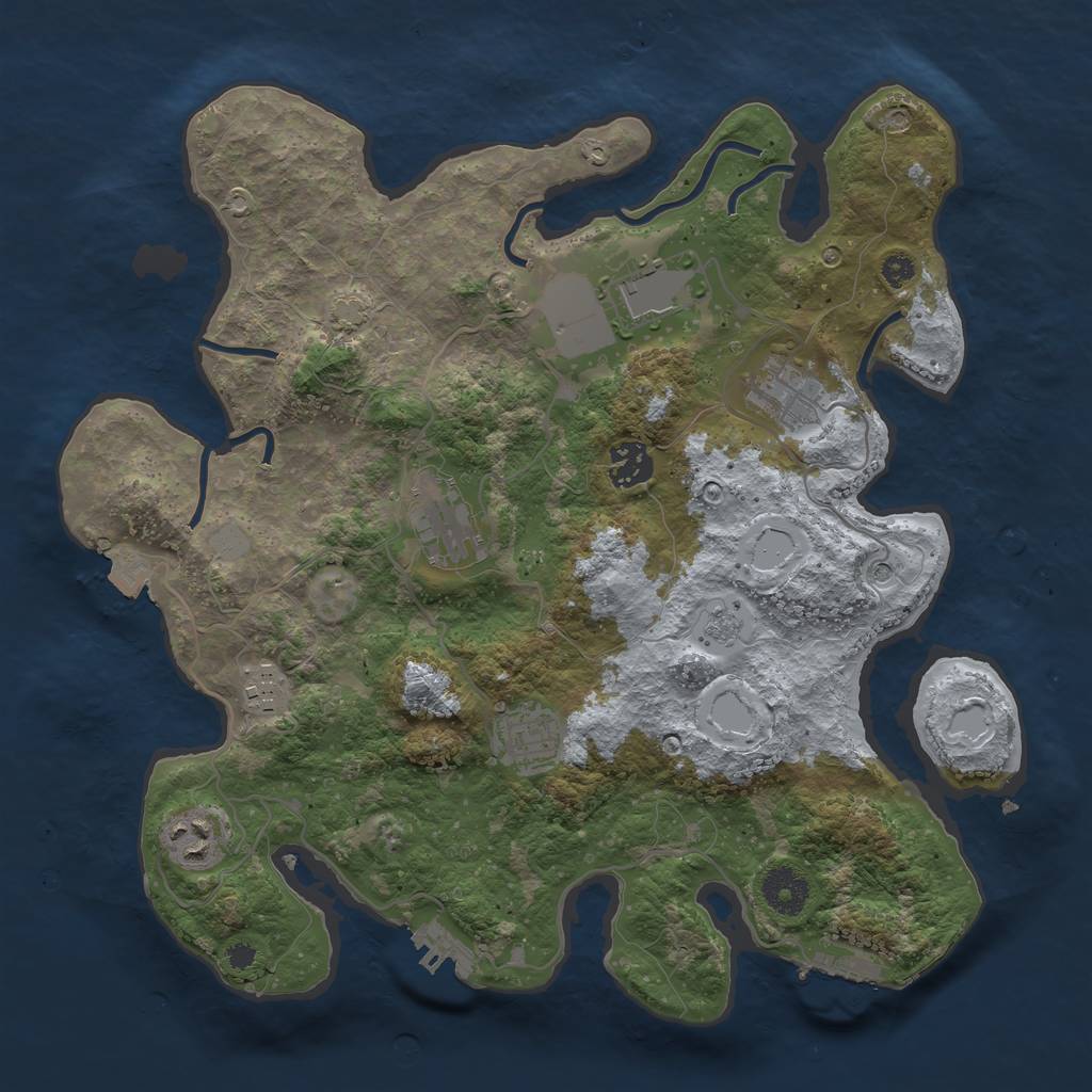 Rust Map: Procedural Map, Size: 3500, Seed: 200710366, 15 Monuments