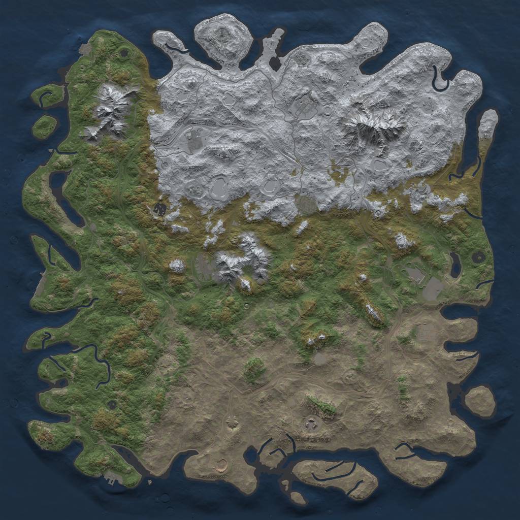 Rust Map: Procedural Map, Size: 6000, Seed: 1931619716, 19 Monuments