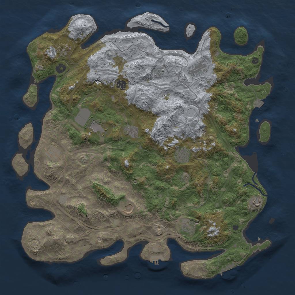 Rust Map: Procedural Map, Size: 4500, Seed: 147001, 19 Monuments