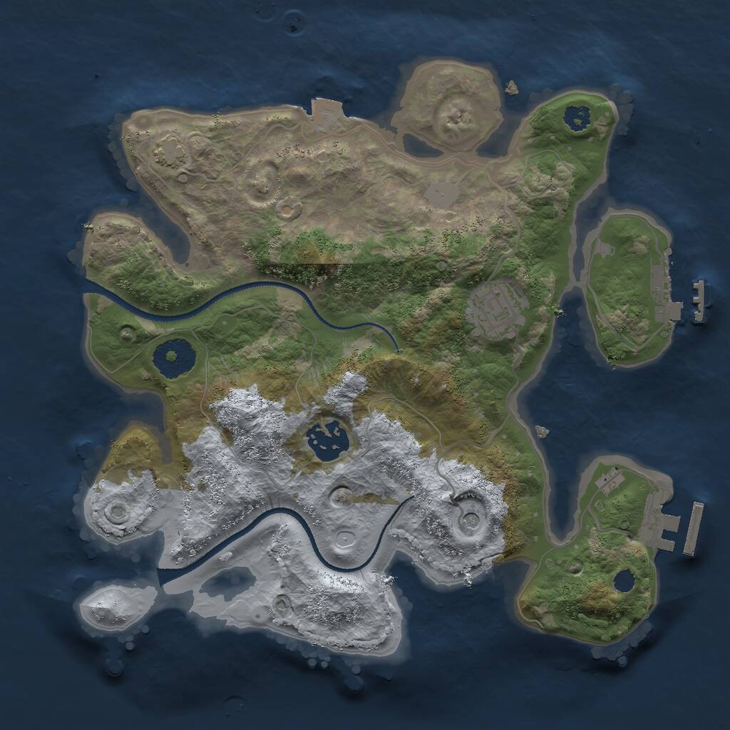 Rust Map: Procedural Map, Size: 2750, Seed: 21548796, 7 Monuments