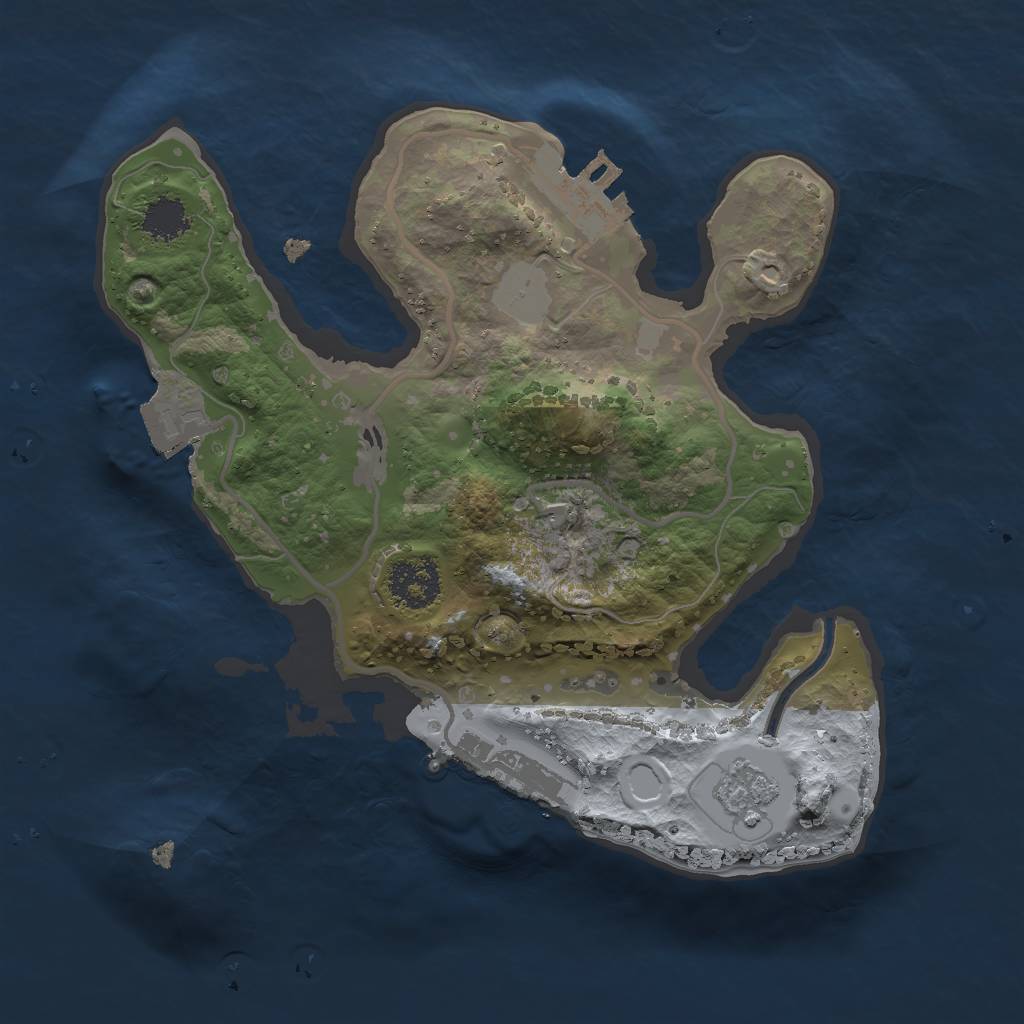 Rust Map: Procedural Map, Size: 2000, Seed: 639192, 6 Monuments