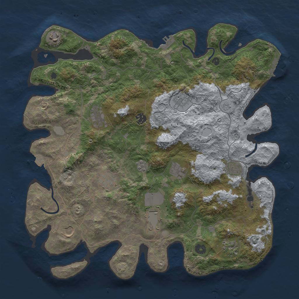Rust Map: Procedural Map, Size: 4096, Seed: 17312, 19 Monuments