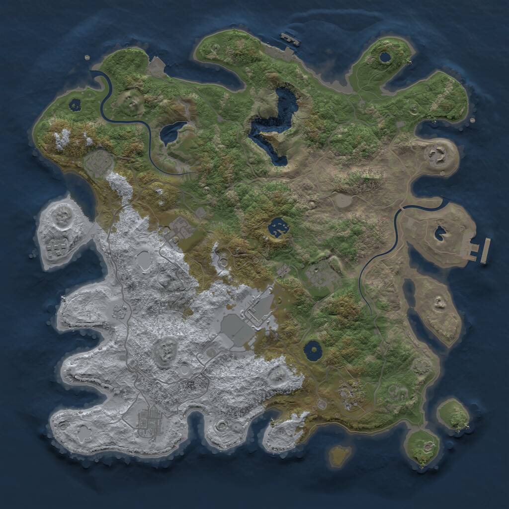 Rust Map: Procedural Map, Size: 4000, Seed: 89278927, 15 Monuments