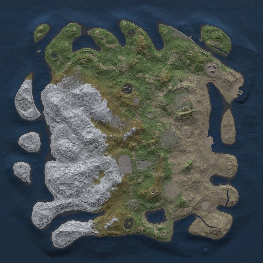 Rust Map: Procedural Map, Size: 3750, Seed: 22670, 17 Monuments