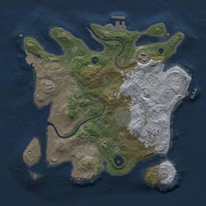 Thumbnail Rust Map: Procedural Map, Size: 3000, Seed: 5501, 9 Monuments