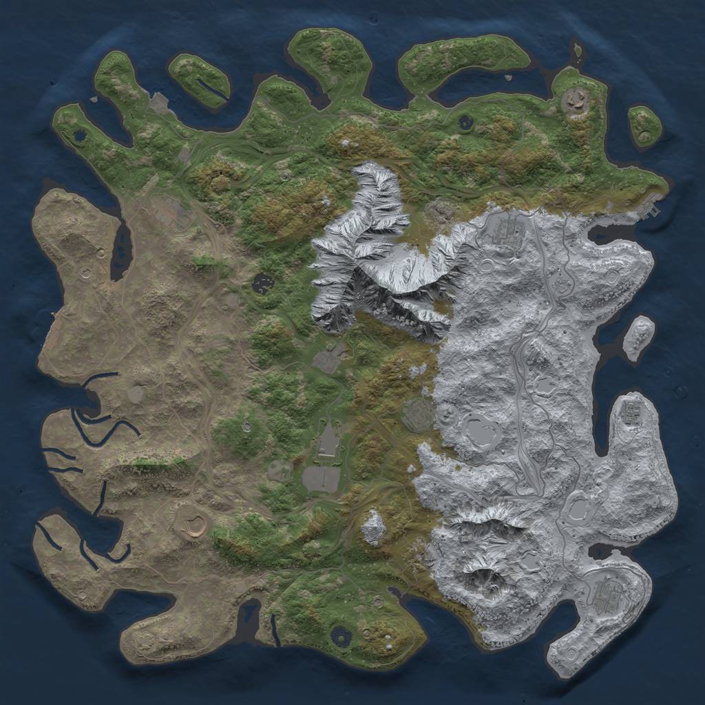 Rust Map: Procedural Map, Size: 5000, Seed: 519846813, 19 Monuments