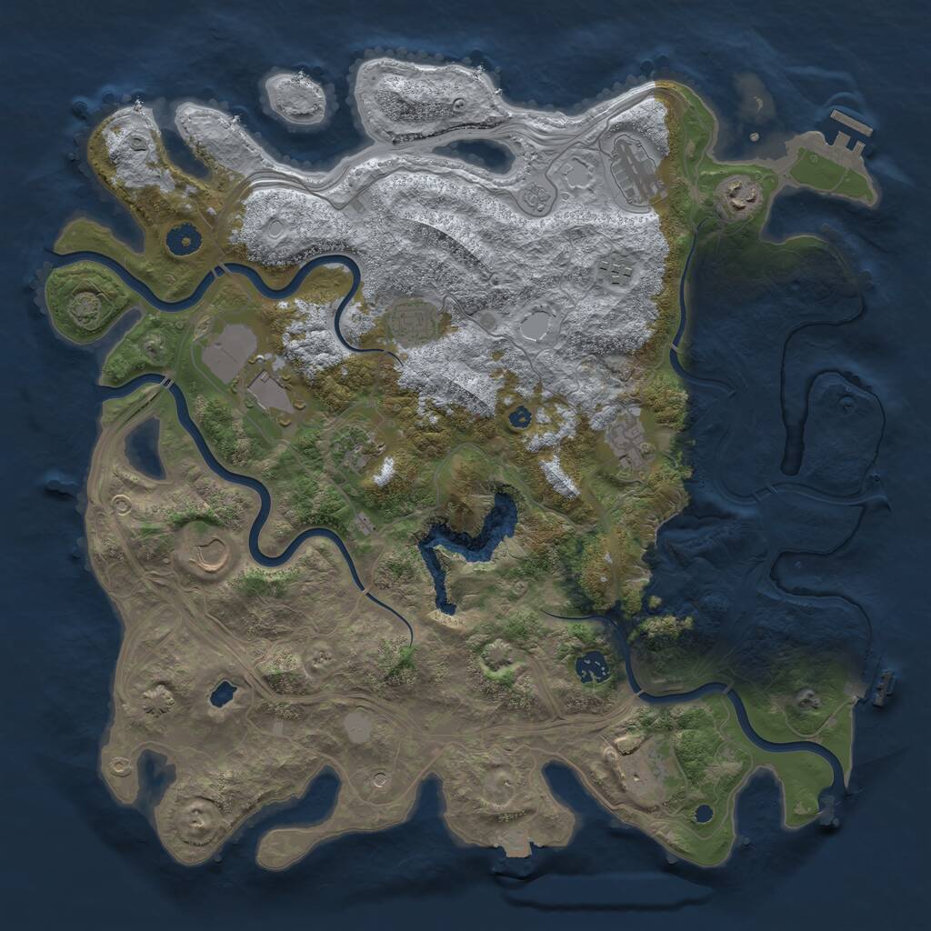 Rust Map: Procedural Map, Size: 4250, Seed: 1052806185, 16 Monuments