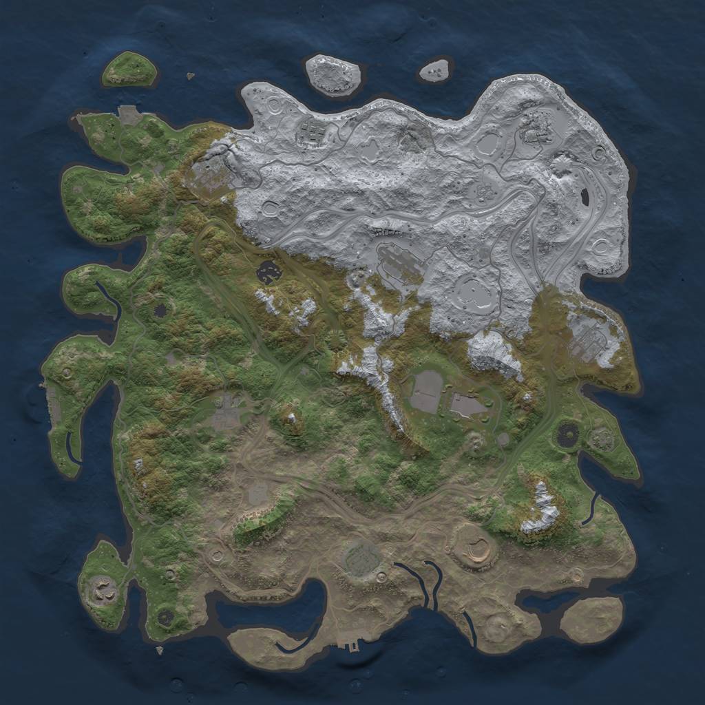 Rust Map: Procedural Map, Size: 4500, Seed: 643375045, 19 Monuments