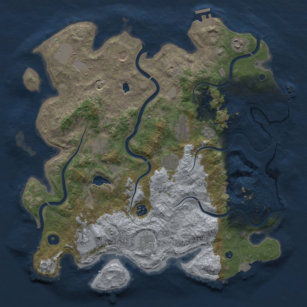 Rust Map: Procedural Map, Size: 4100, Seed: 51801894, 16 Monuments