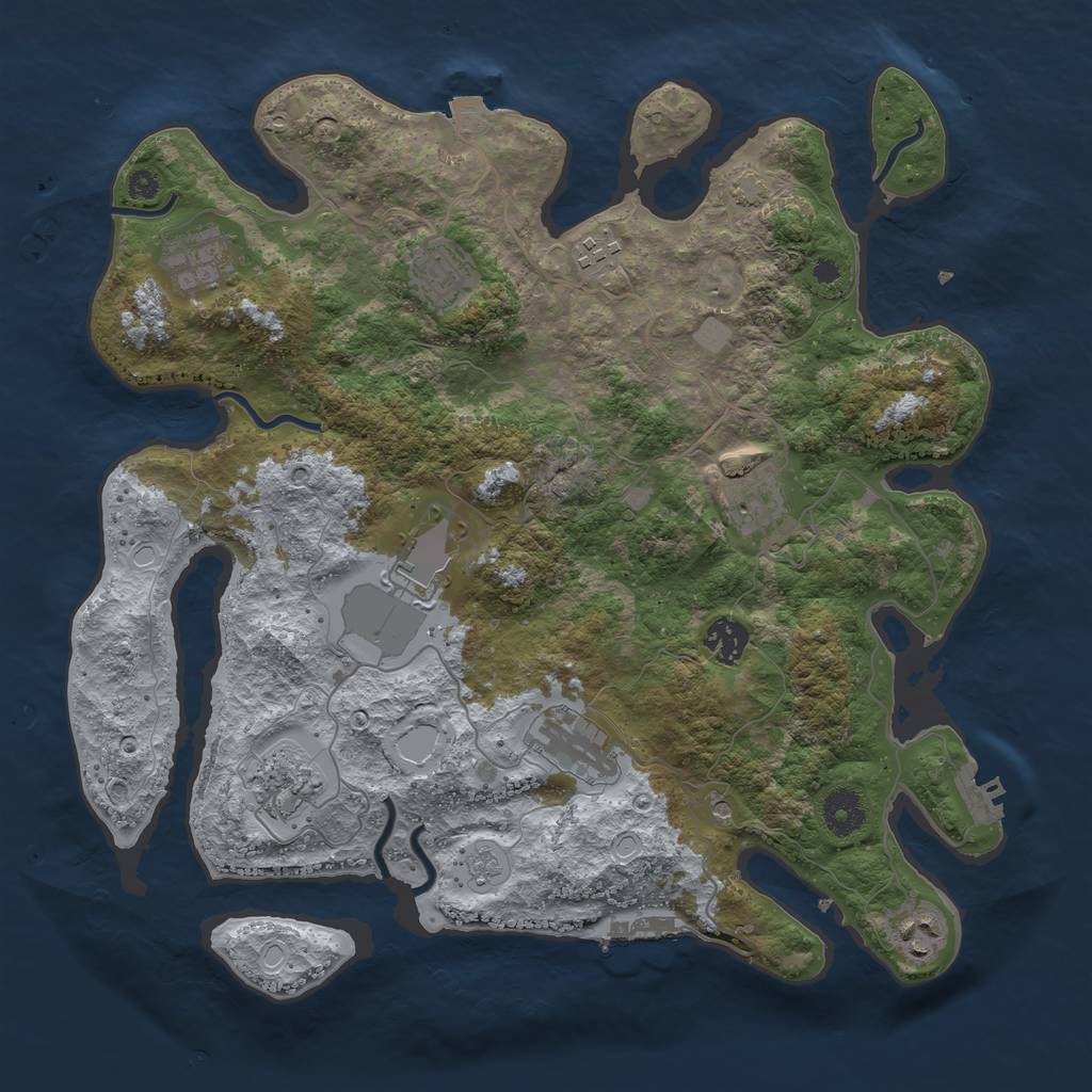 Rust Map: Procedural Map, Size: 3700, Seed: 96234863, 17 Monuments