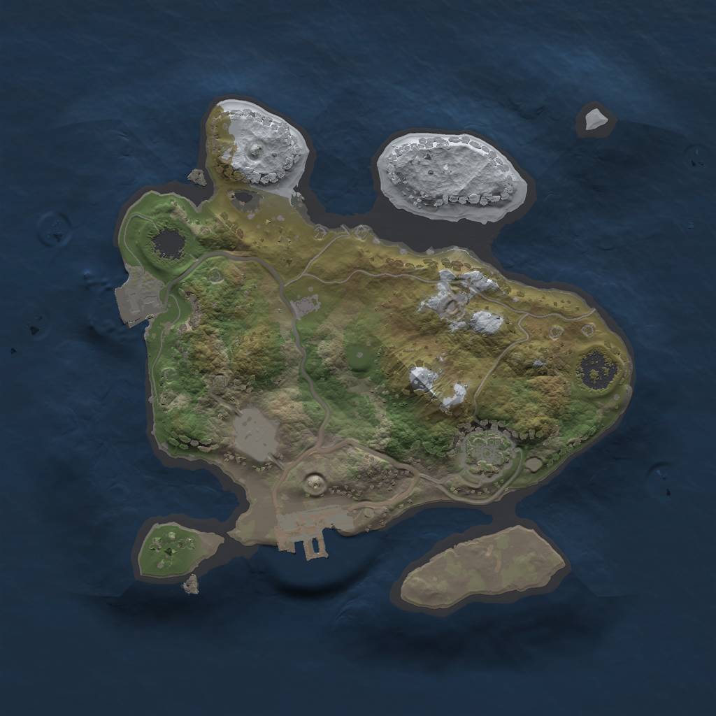 Rust Map: Procedural Map, Size: 2000, Seed: 1505466393, 5 Monuments