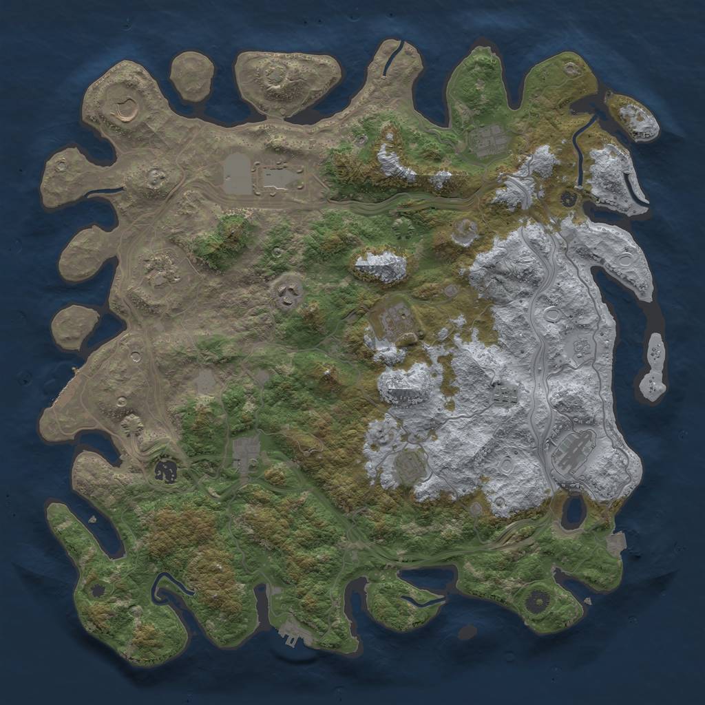 Rust Map: Procedural Map, Size: 4500, Seed: 73915, 19 Monuments