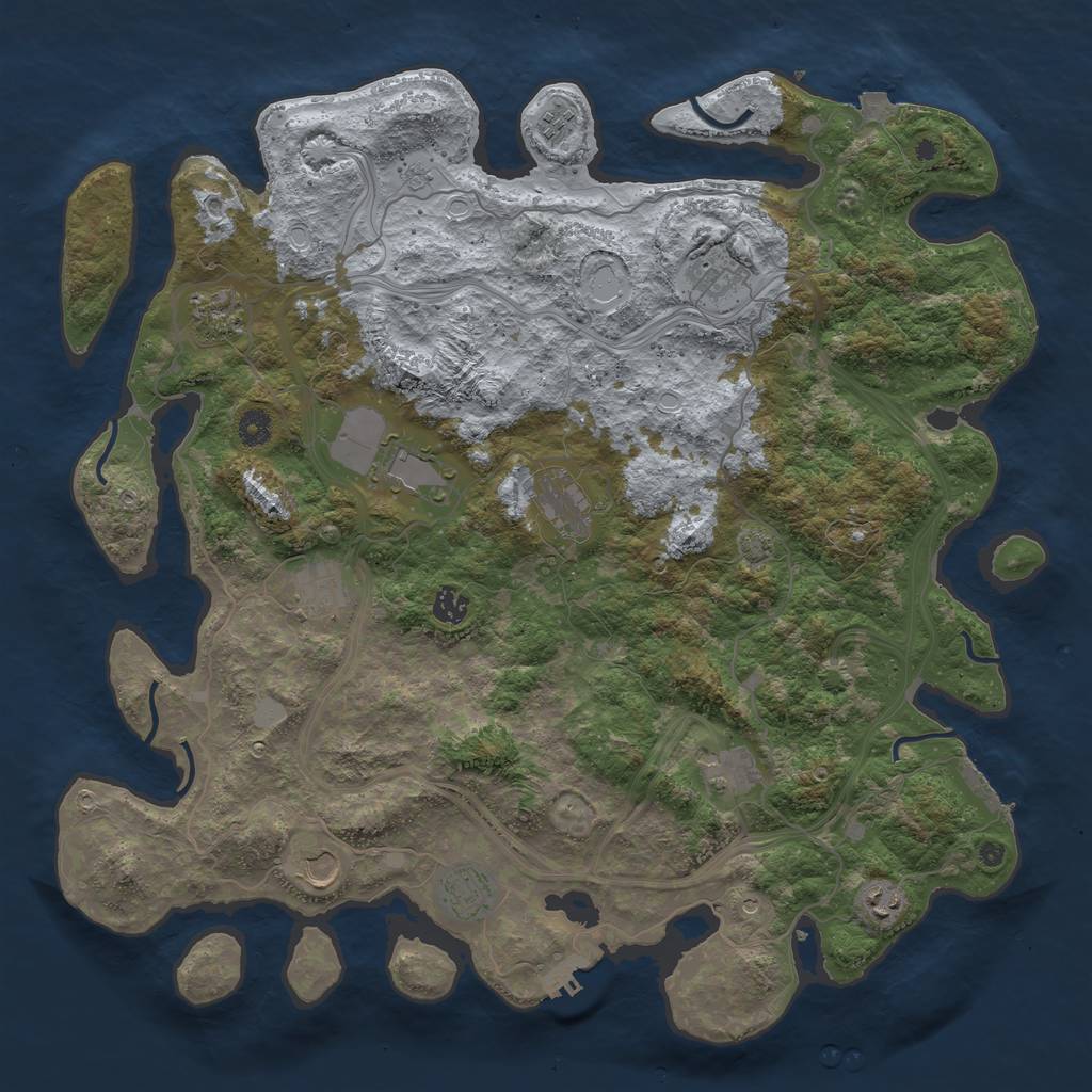 Rust Map: Procedural Map, Size: 4500, Seed: 121816718, 19 Monuments