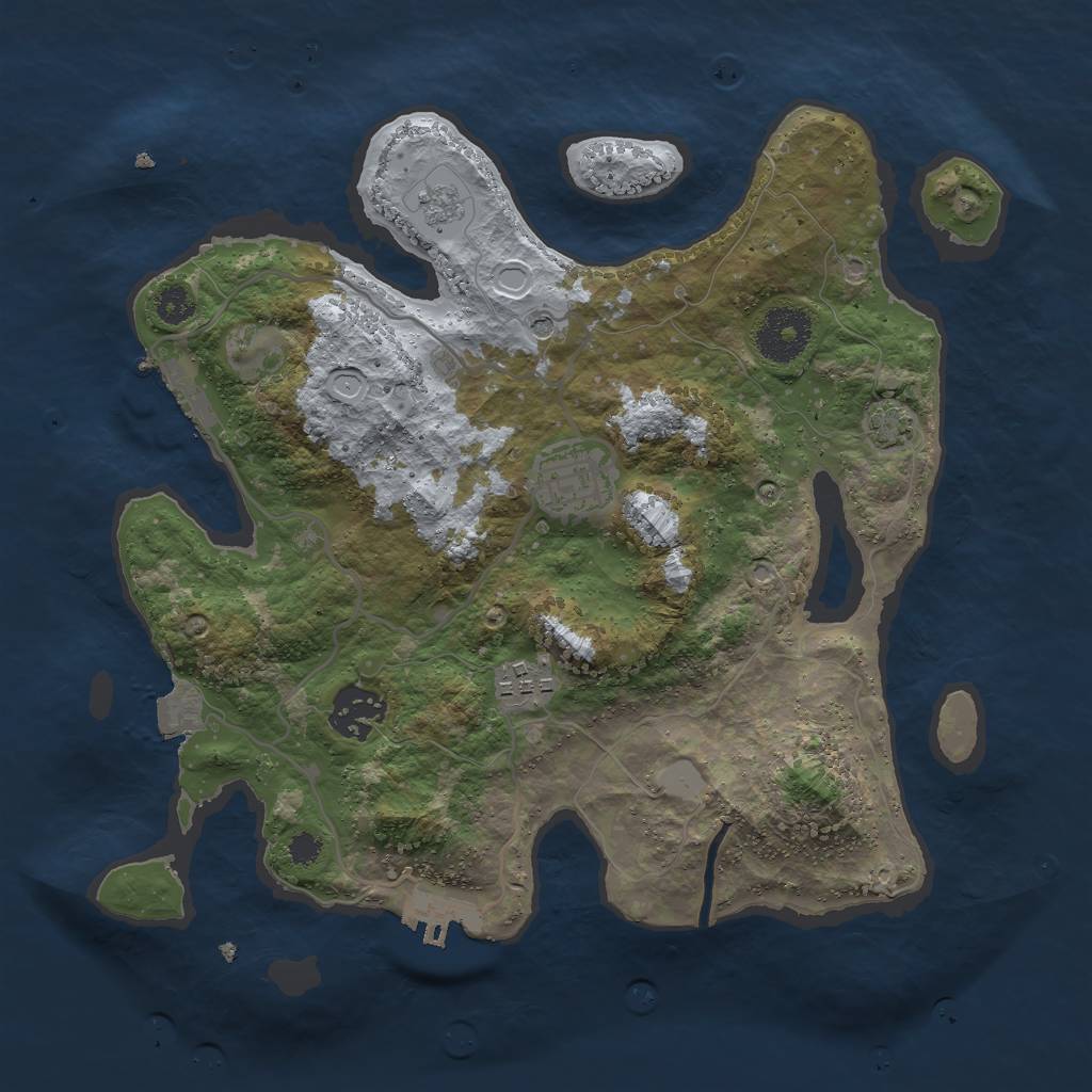 Rust Map: Procedural Map, Size: 3000, Seed: 16690, 11 Monuments