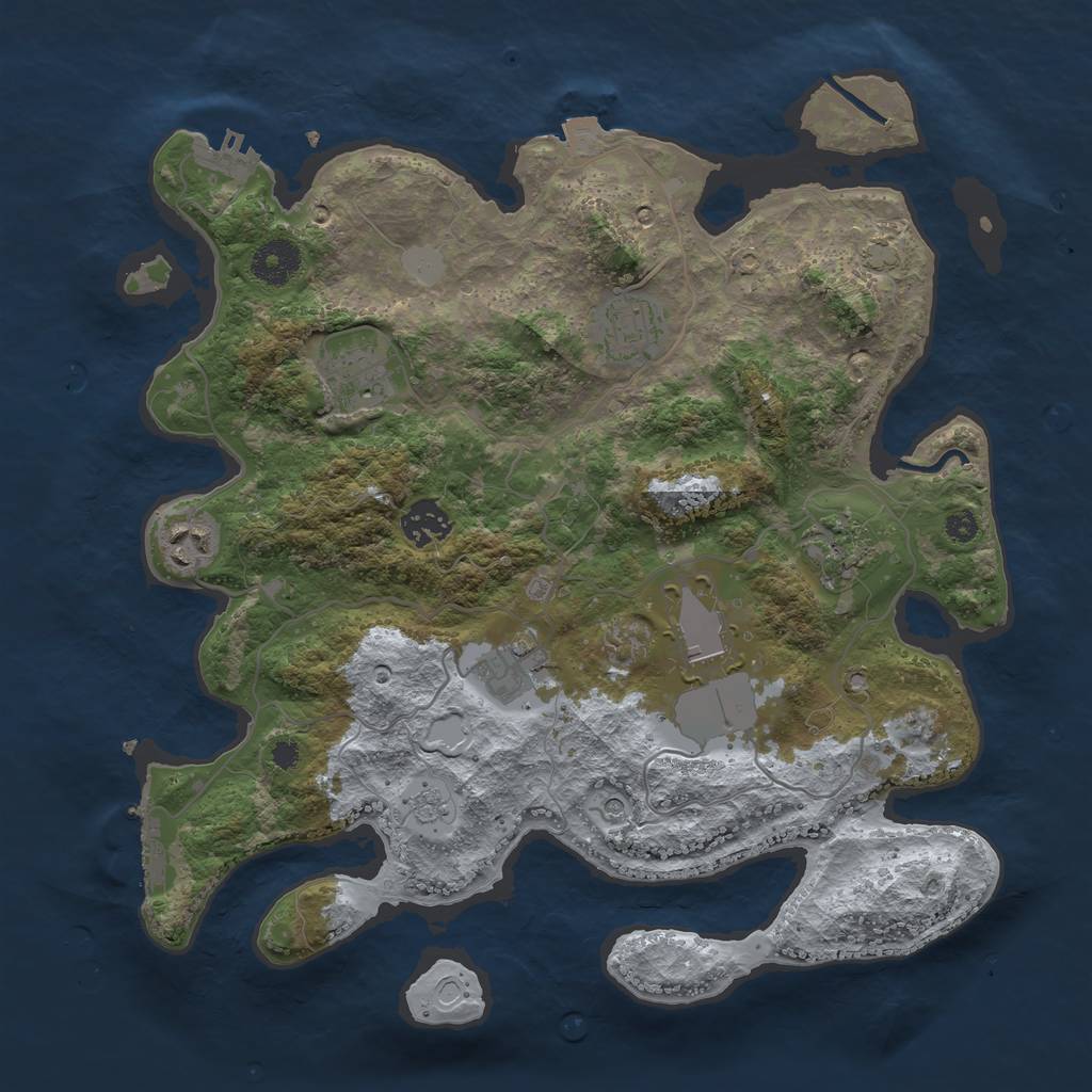 Rust Map: Procedural Map, Size: 3500, Seed: 1296681925, 15 Monuments