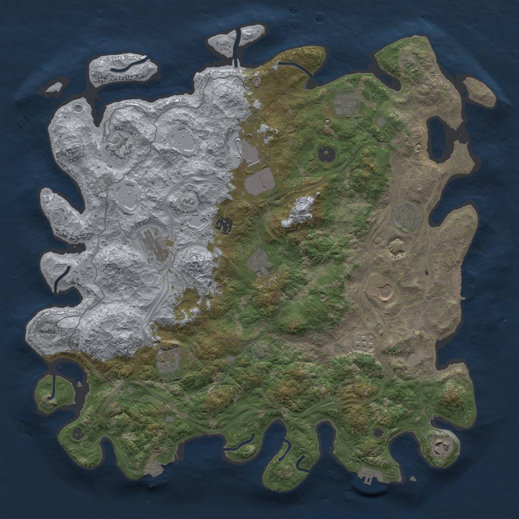 Rust Map: Procedural Map, Size: 4500, Seed: 538181663, 19 Monuments