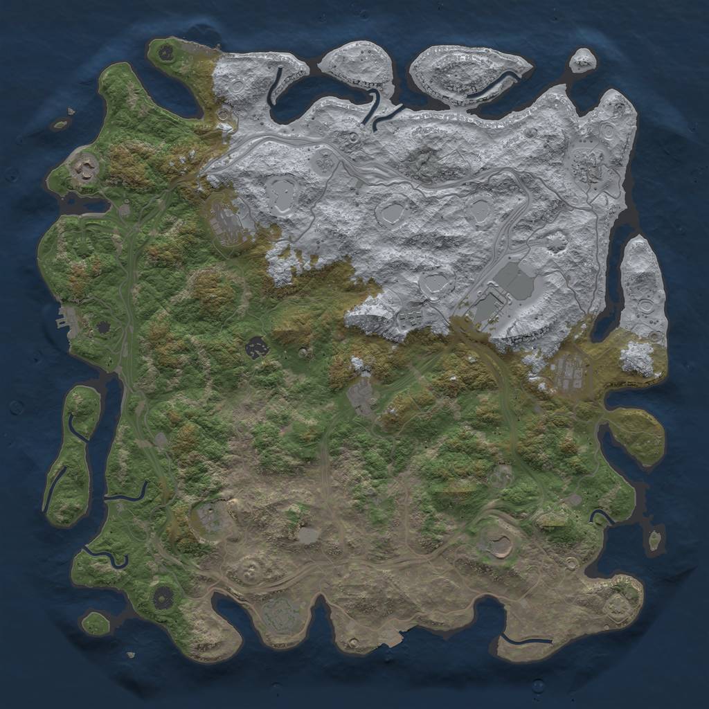 Rust Map: Procedural Map, Size: 4800, Seed: 574, 19 Monuments