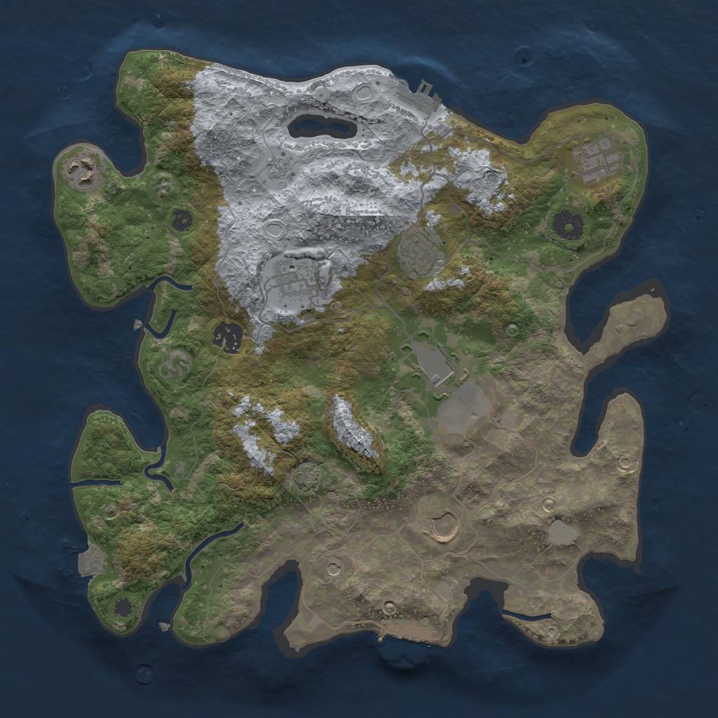 Rust Map: Procedural Map, Size: 3500, Seed: 540431259, 15 Monuments