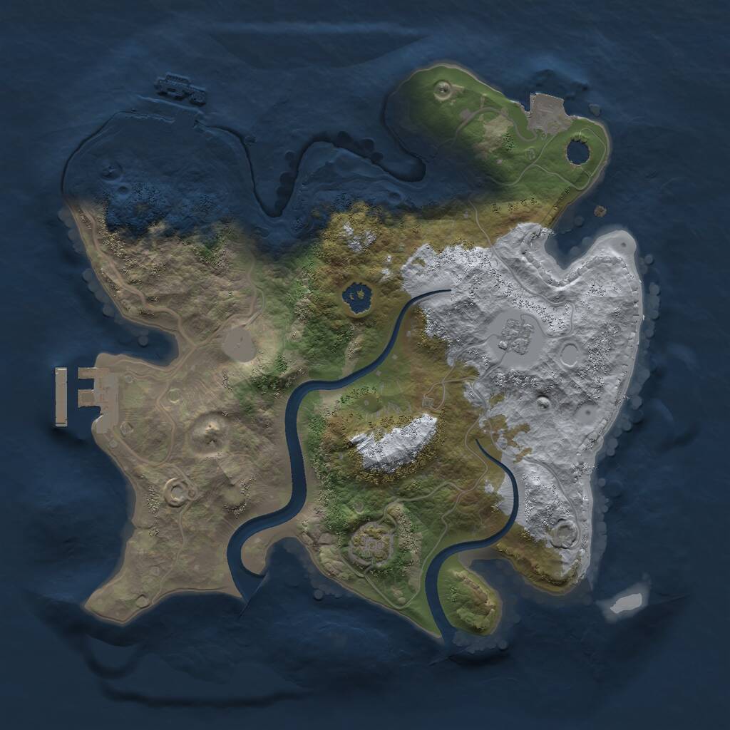 Rust Map: Procedural Map, Size: 2500, Seed: 1983802215, 5 Monuments