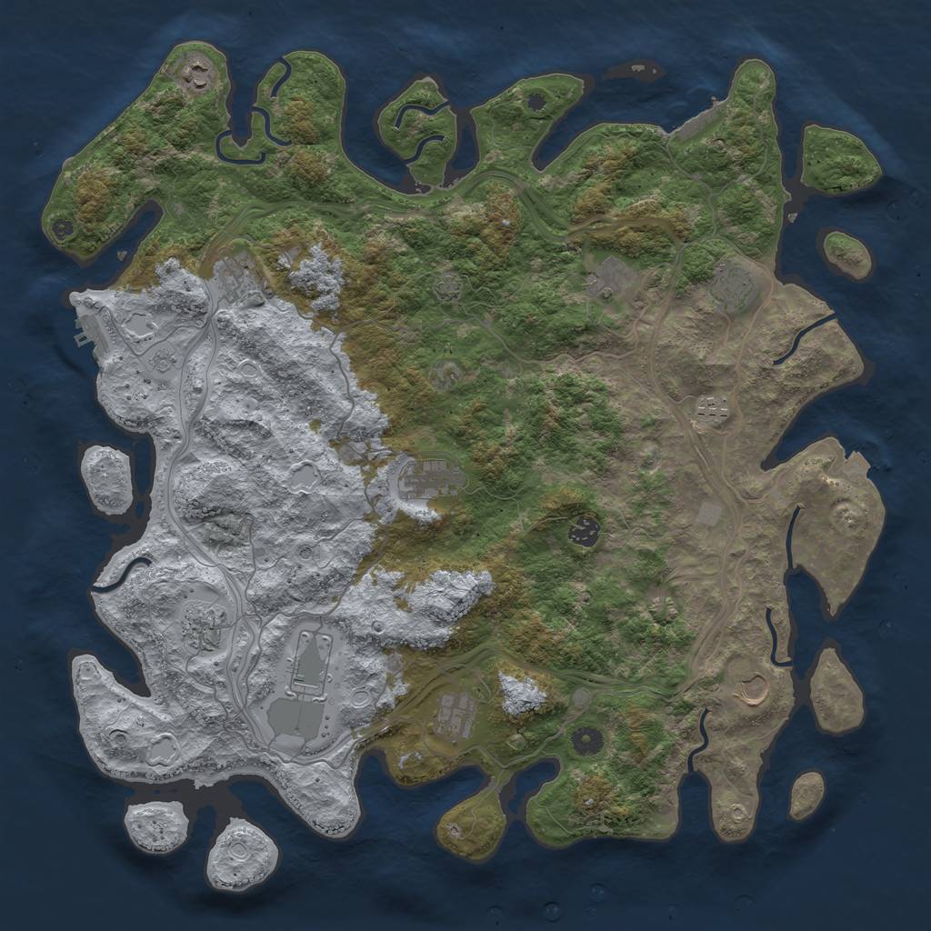 Rust Map: Procedural Map, Size: 4593, Seed: 6211322, 19 Monuments