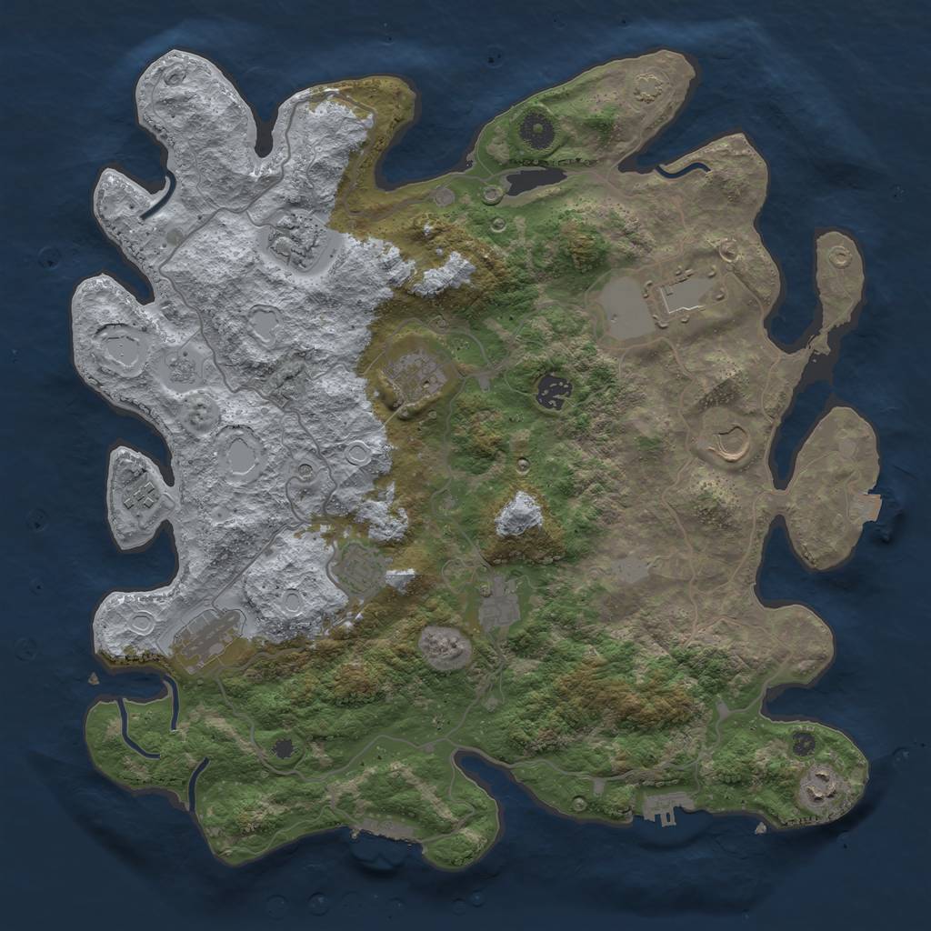 Rust Map: Procedural Map, Size: 4000, Seed: 75722768, 18 Monuments