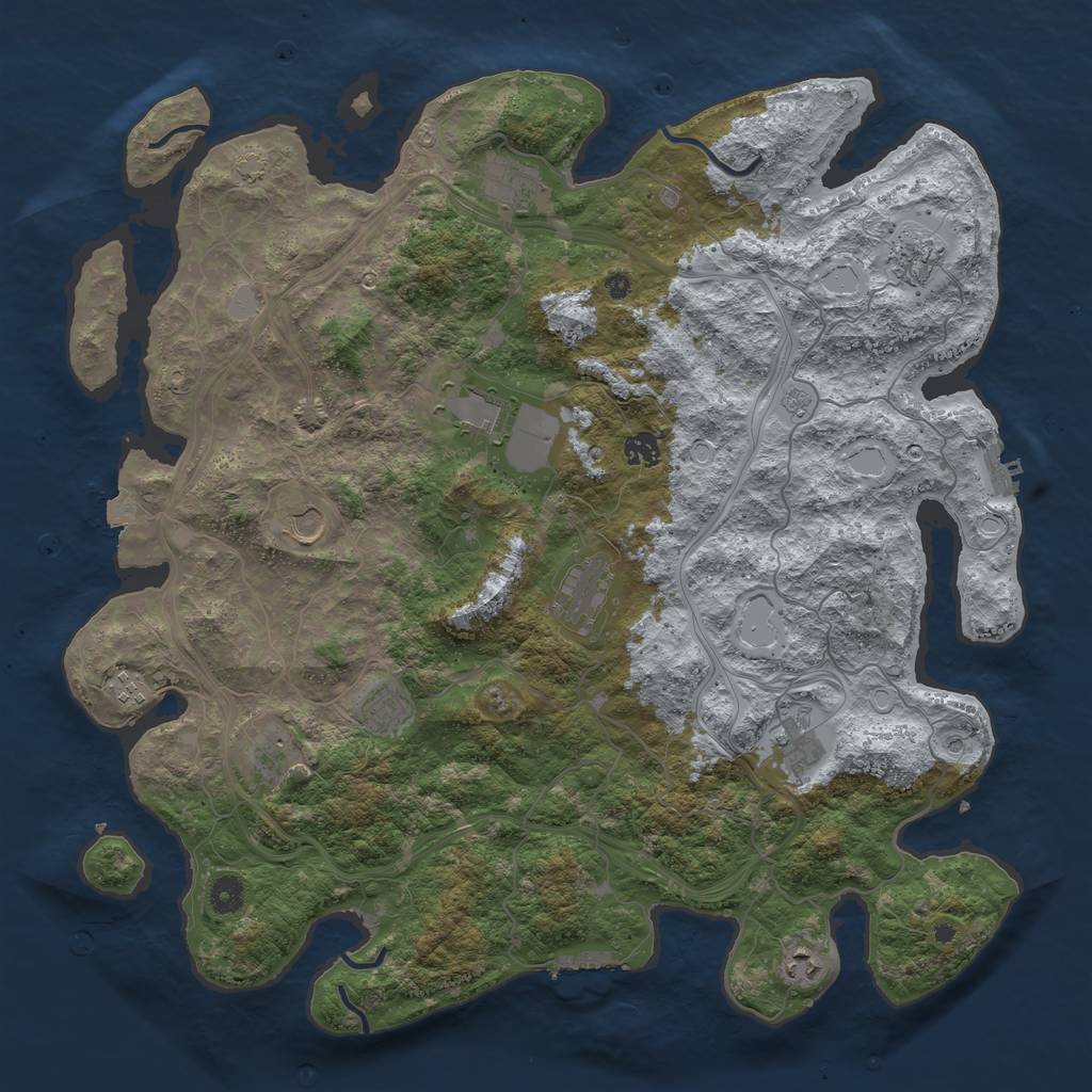 Rust Map: Procedural Map, Size: 4500, Seed: 3052024, 19 Monuments