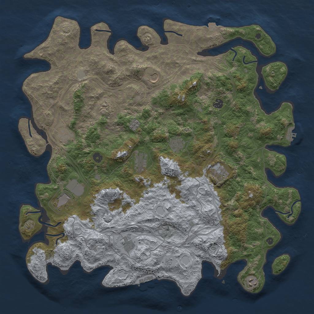 Rust Map: Procedural Map, Size: 4800, Seed: 368200070, 19 Monuments