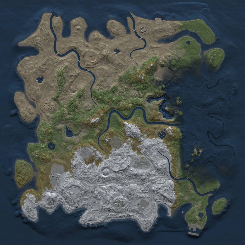 Rust Map: Procedural Map, Size: 4800, Seed: 368200070, 17 Monuments