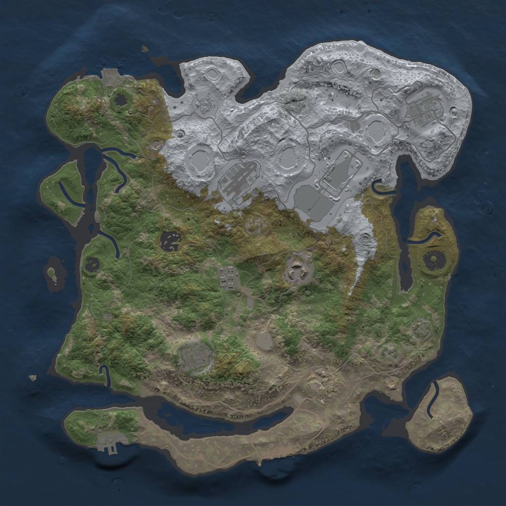 Rust Map: Procedural Map, Size: 3500, Seed: 1612307909, 16 Monuments