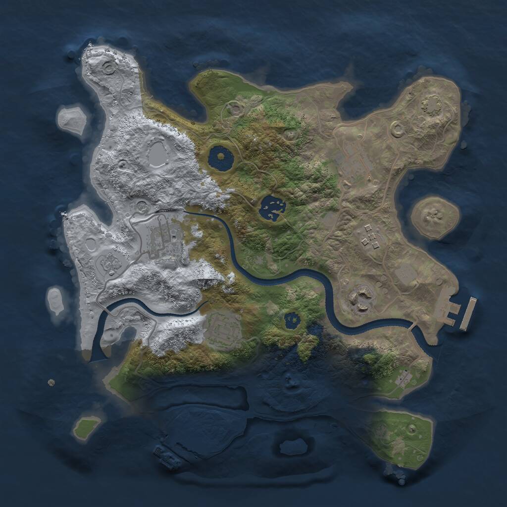Rust Map: Procedural Map, Size: 3000, Seed: 15214, 12 Monuments