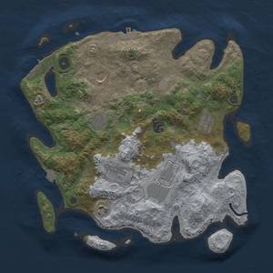Thumbnail Rust Map: Procedural Map, Size: 3500, Seed: 800593402, 15 Monuments