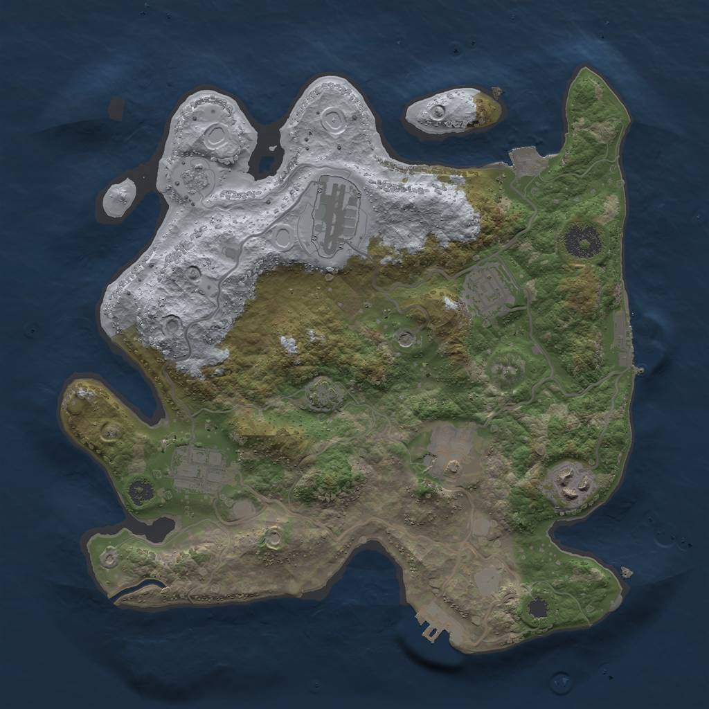 Rust Map: Procedural Map, Size: 3000, Seed: 28438, 13 Monuments