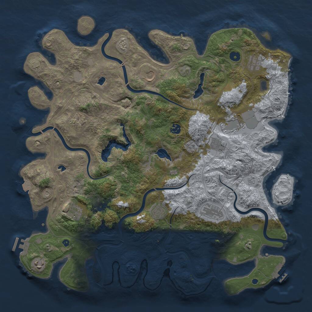 Rust Map: Procedural Map, Size: 4500, Seed: 65489, 17 Monuments