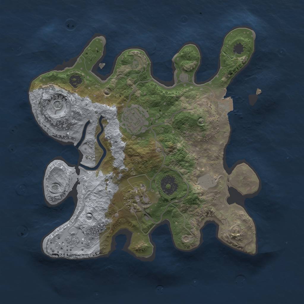 Rust Map: Procedural Map, Size: 2500, Seed: 6666666, 7 Monuments