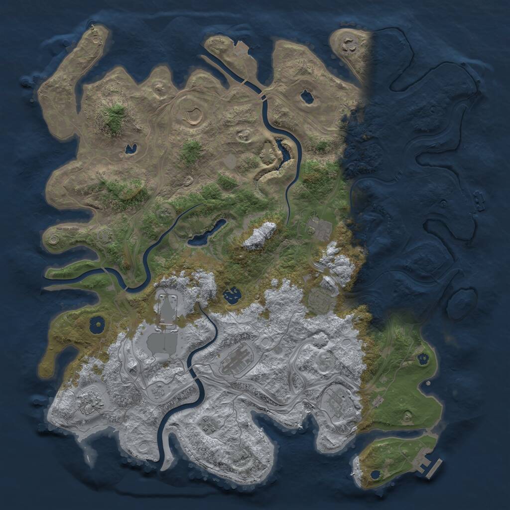 Rust Map: Procedural Map, Size: 4500, Seed: 5276431, 16 Monuments