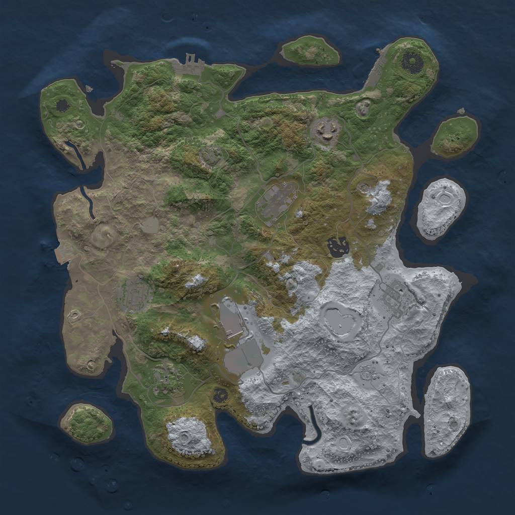 Rust Map: Procedural Map, Size: 3500, Seed: 981120109, 15 Monuments