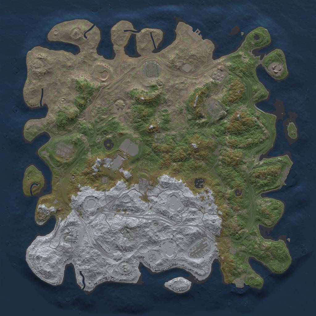 Rust Map: Procedural Map, Size: 4500, Seed: 883718119, 19 Monuments