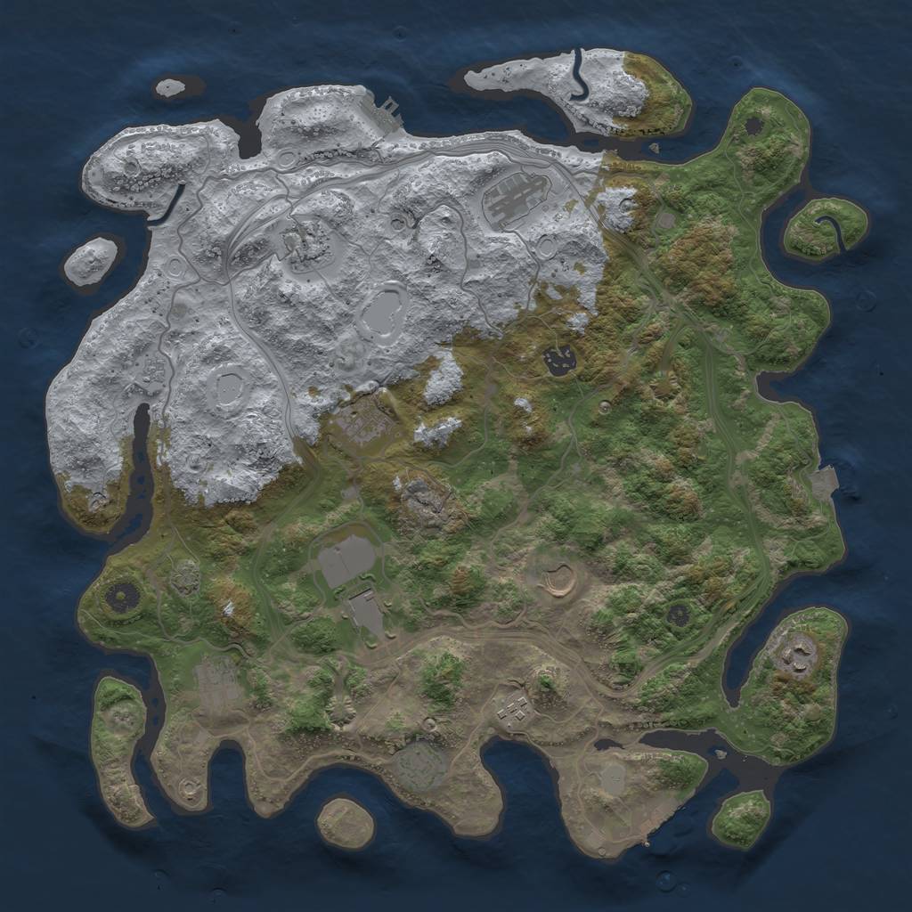 Rust Map: Procedural Map, Size: 4250, Seed: 80023143, 18 Monuments