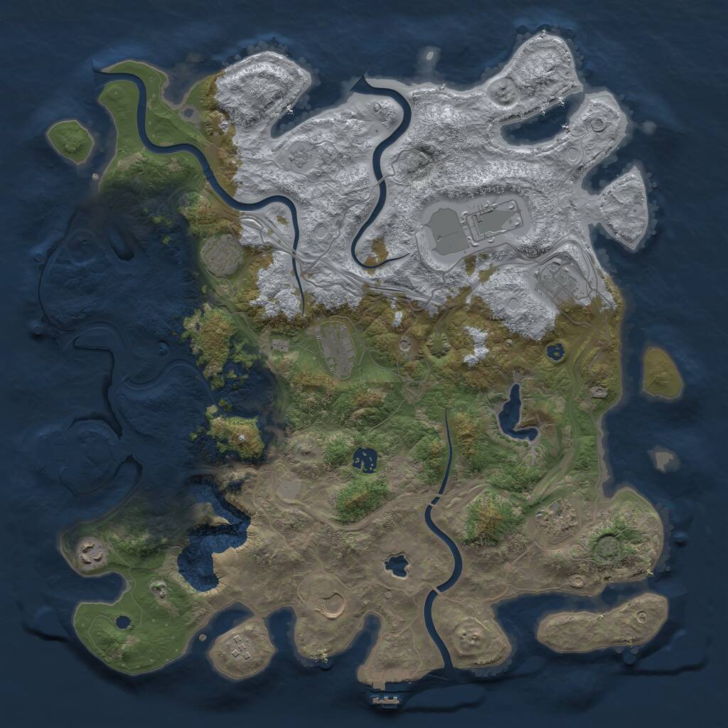 Rust Map: Procedural Map, Size: 4250, Seed: 1980794678, 15 Monuments