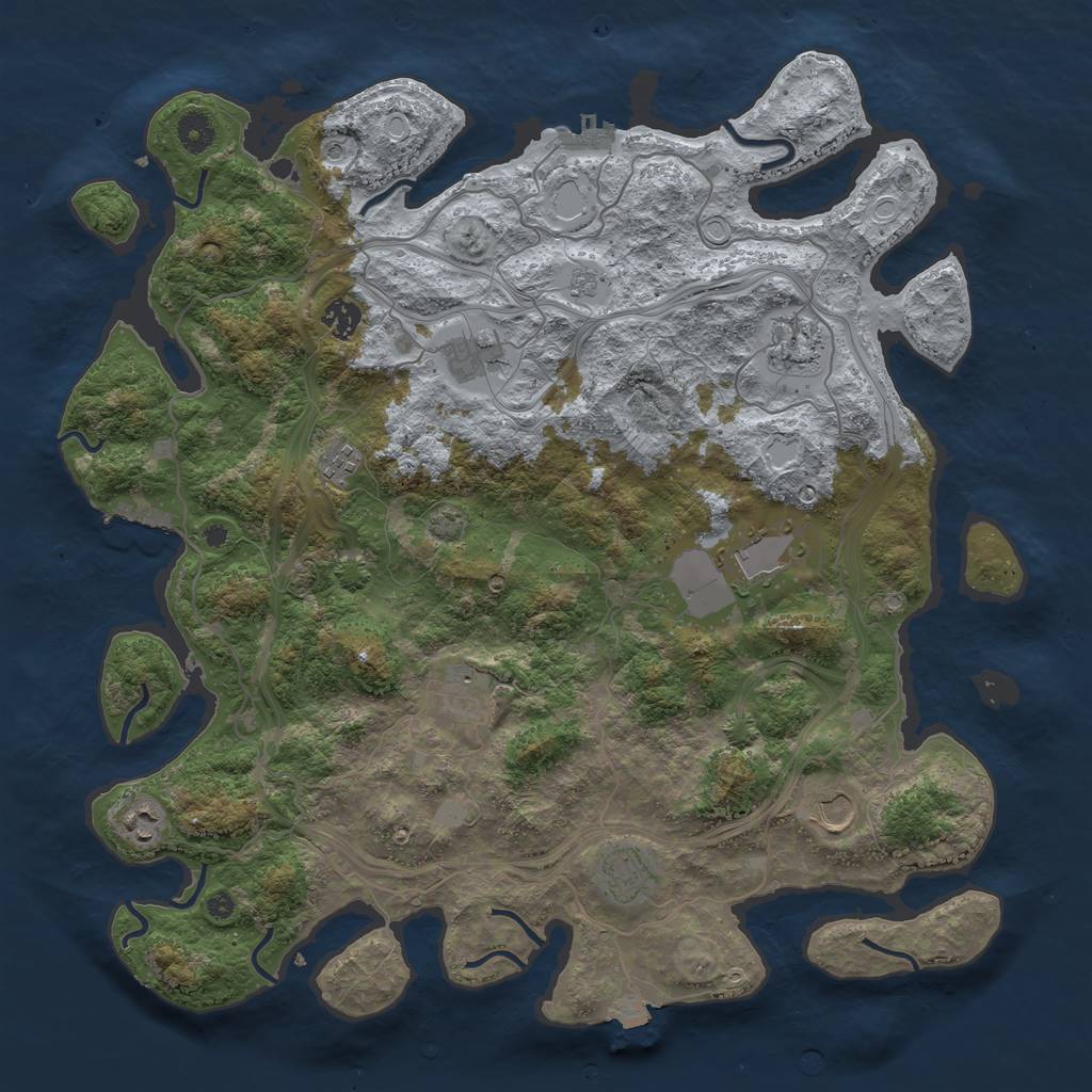 Rust Map: Procedural Map, Size: 4250, Seed: 1980794678, 17 Monuments