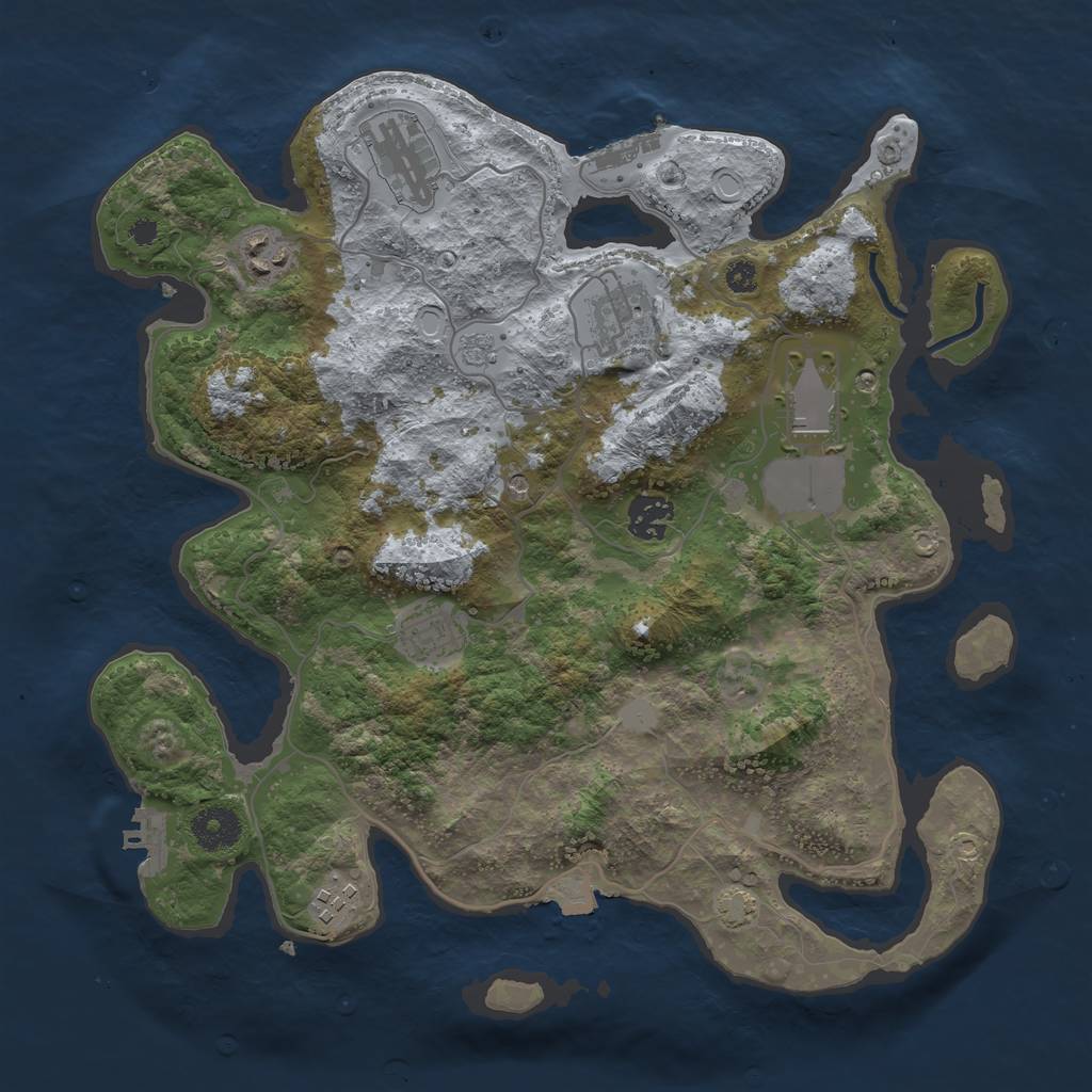 Rust Map: Procedural Map, Size: 3500, Seed: 1219795960, 15 Monuments