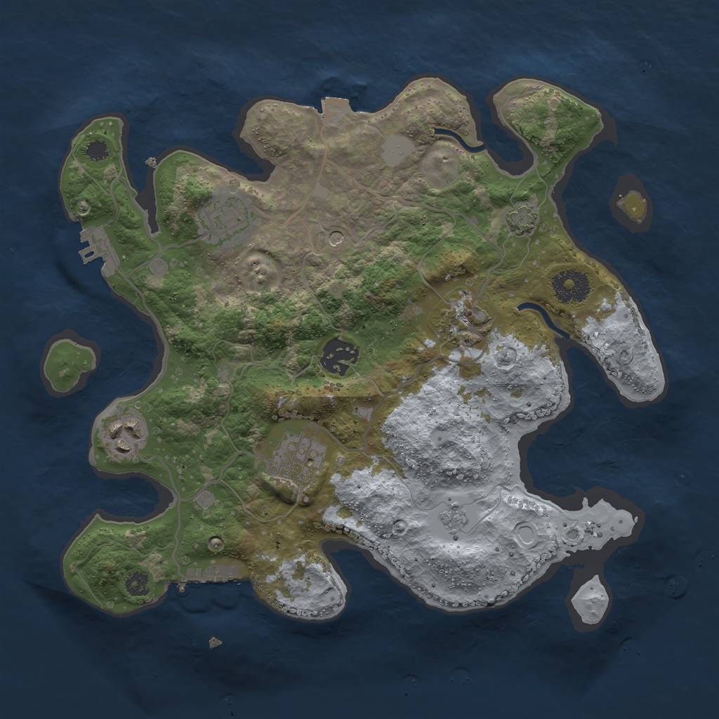 Rust Map: Procedural Map, Size: 3000, Seed: 899328409, 13 Monuments