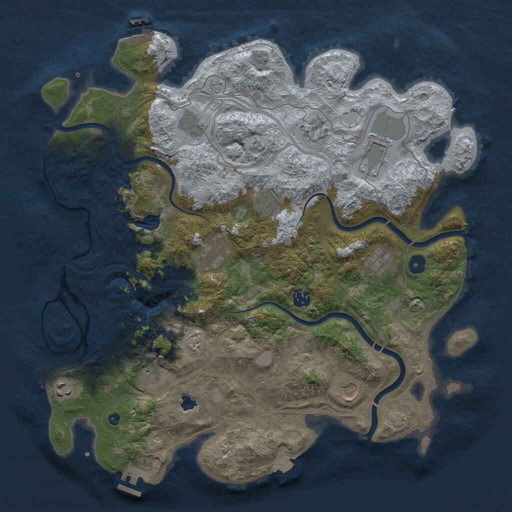 Rust Map: Procedural Map, Size: 4250, Seed: 5615341, 17 Monuments