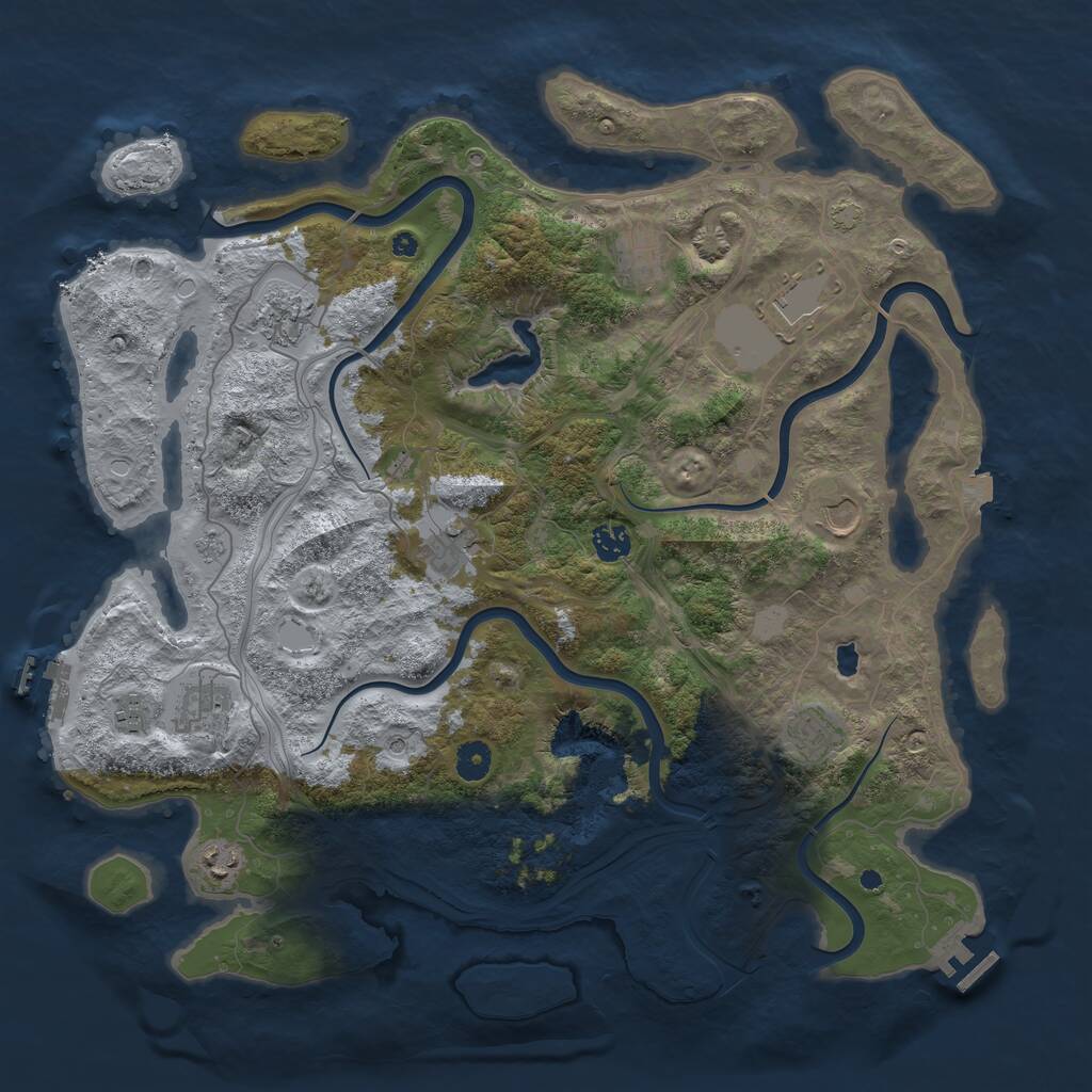 Rust Map: Procedural Map, Size: 4300, Seed: 65411147, 16 Monuments