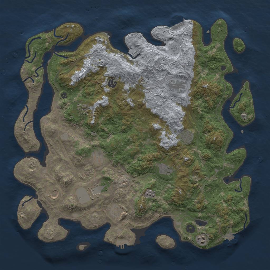 Rust Map: Procedural Map, Size: 4500, Seed: 1107974120, 19 Monuments