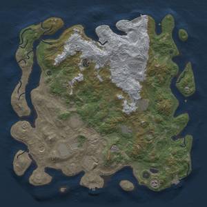 Thumbnail Rust Map: Procedural Map, Size: 4500, Seed: 1107974120, 19 Monuments