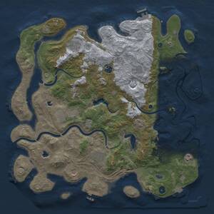Thumbnail Rust Map: Procedural Map, Size: 4500, Seed: 1107974120, 15 Monuments