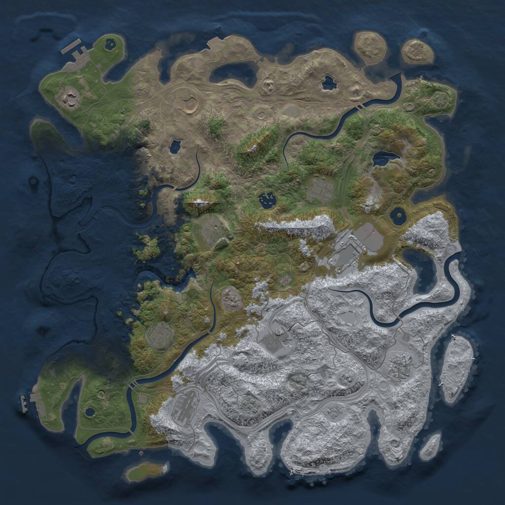 Rust Map: Procedural Map, Size: 4500, Seed: 177218704, 17 Monuments