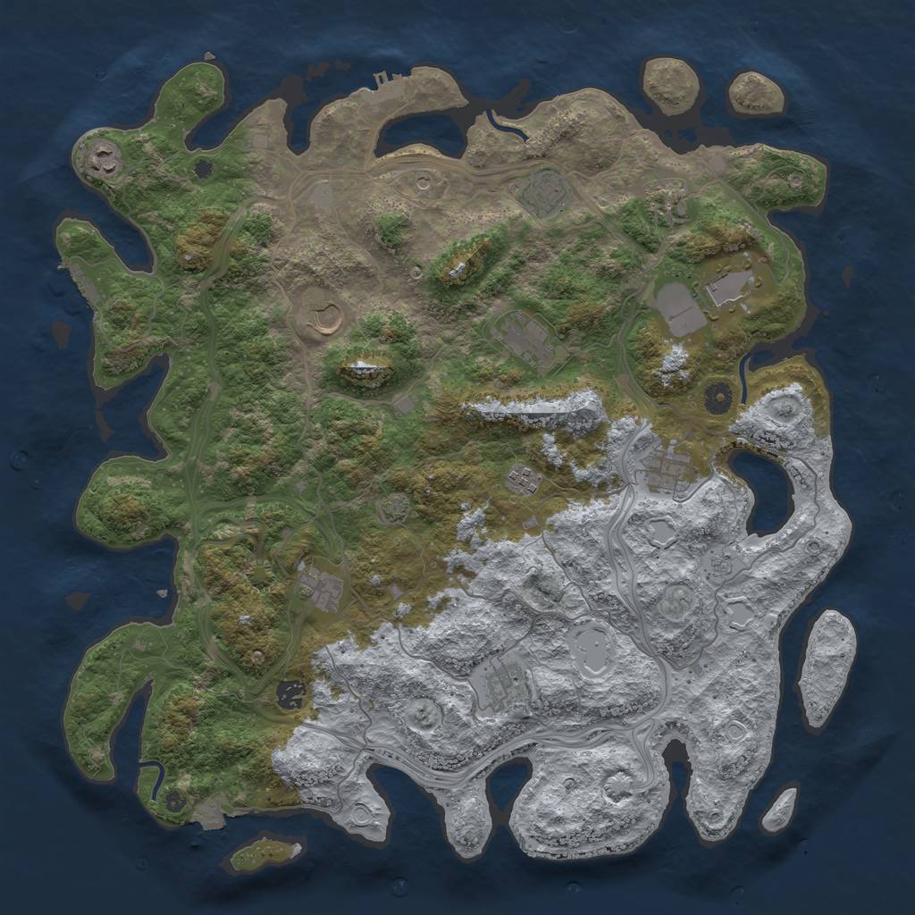 Rust Map: Procedural Map, Size: 4500, Seed: 177218704, 19 Monuments